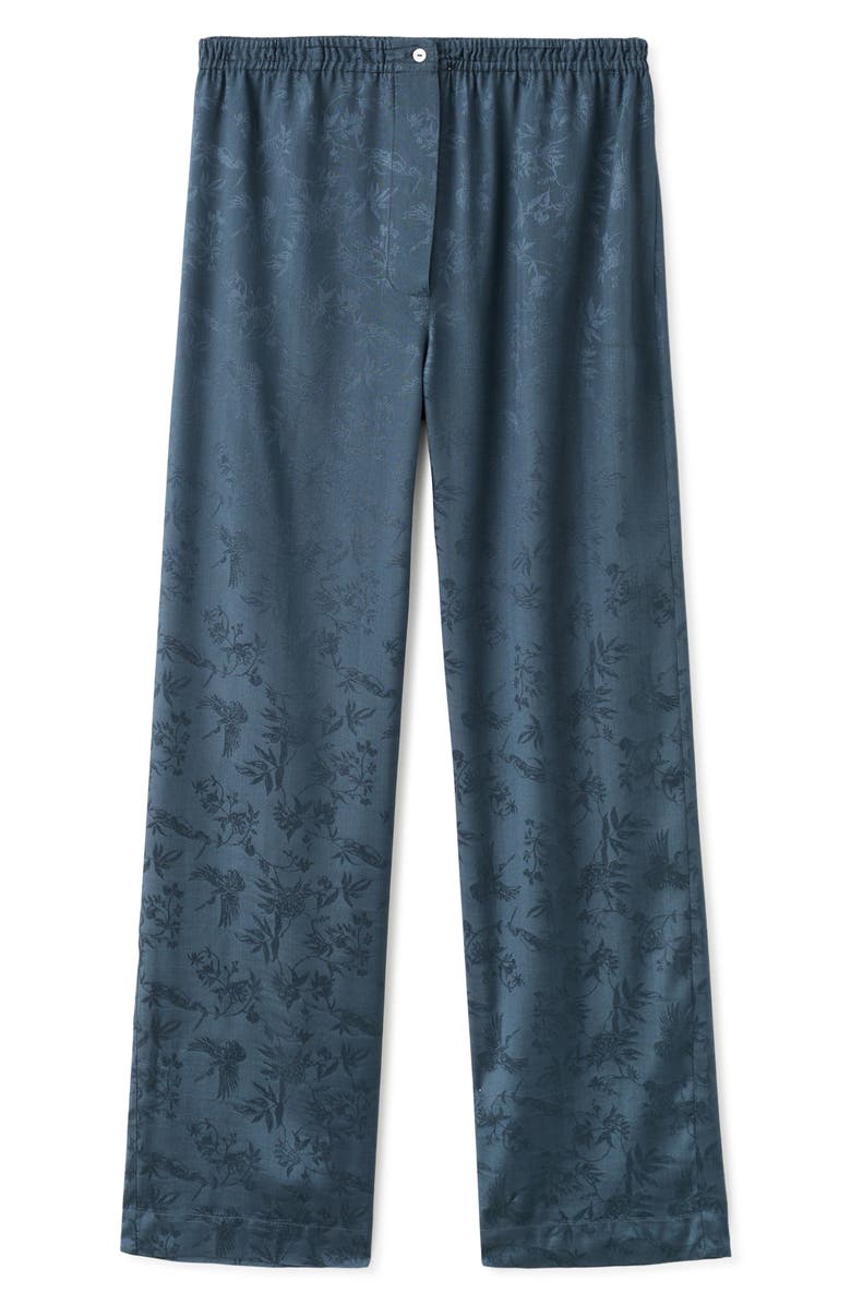 MANGO Jacquard Satin Pajama Pants, Main, color, Night Blue