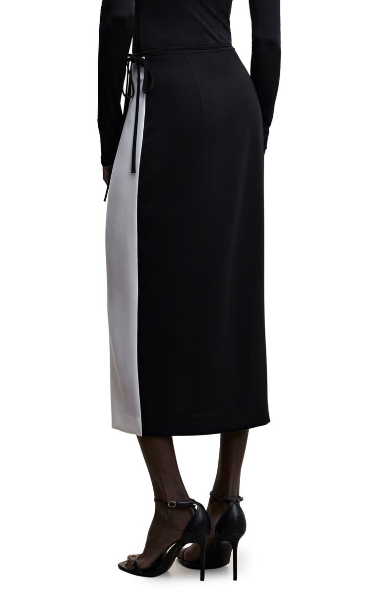 MANGO Side Tie Two-Tone Skirt, Alternate, color, 