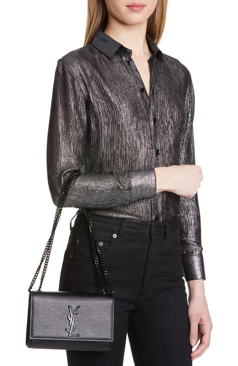 Saint Laurent Small Kate Leather Shoulder Bag, Alternate, color,