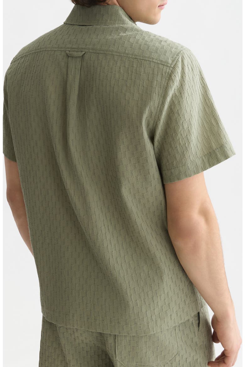 Short Sleeve Button-Up Shirt, Alternate, color, OIL GREEN