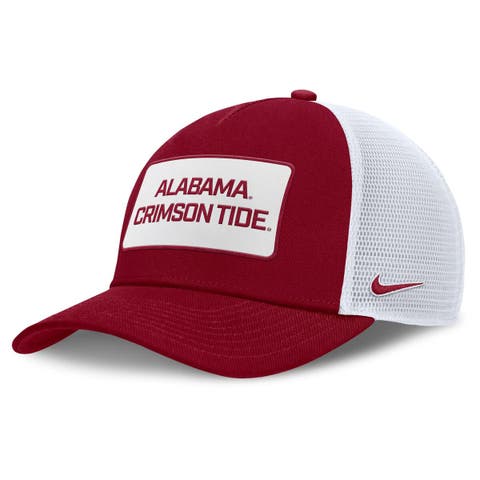 Men's Nike Crimson/White Alabama Crimson Tide 2025 On-Field Rise Patch Trucker Adjustable Hat