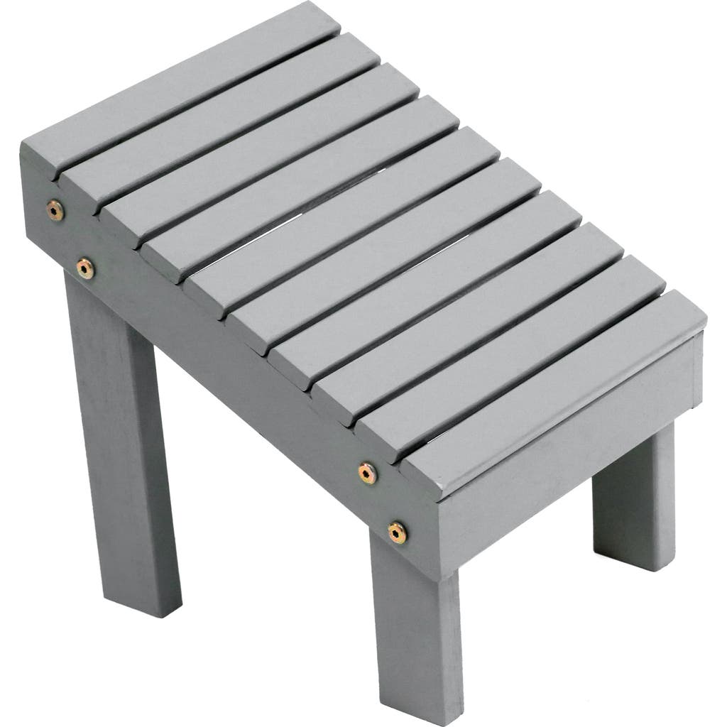 Jonathan Y Saru 11.8" Traditional Classic Solid Acacia Wood Shower Shaving Foot Stool In Gray