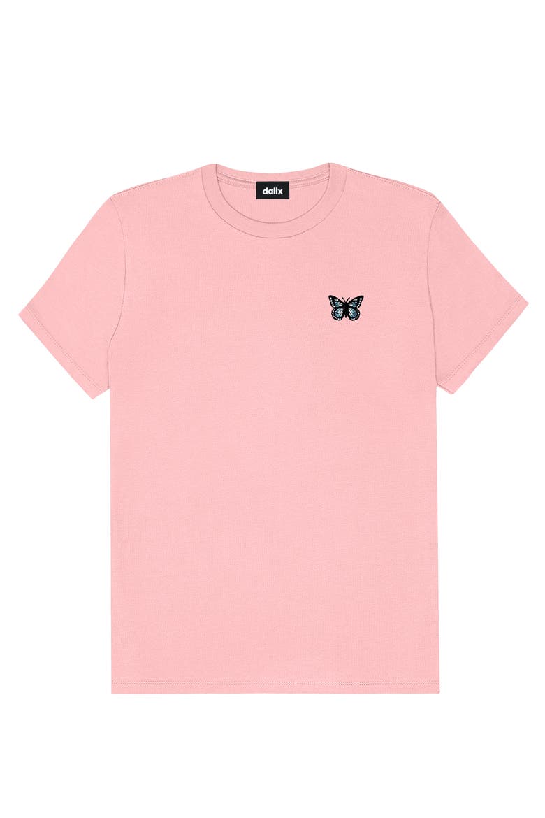Butterfly Womens Relaxed Tee, Alternate, color, Pink