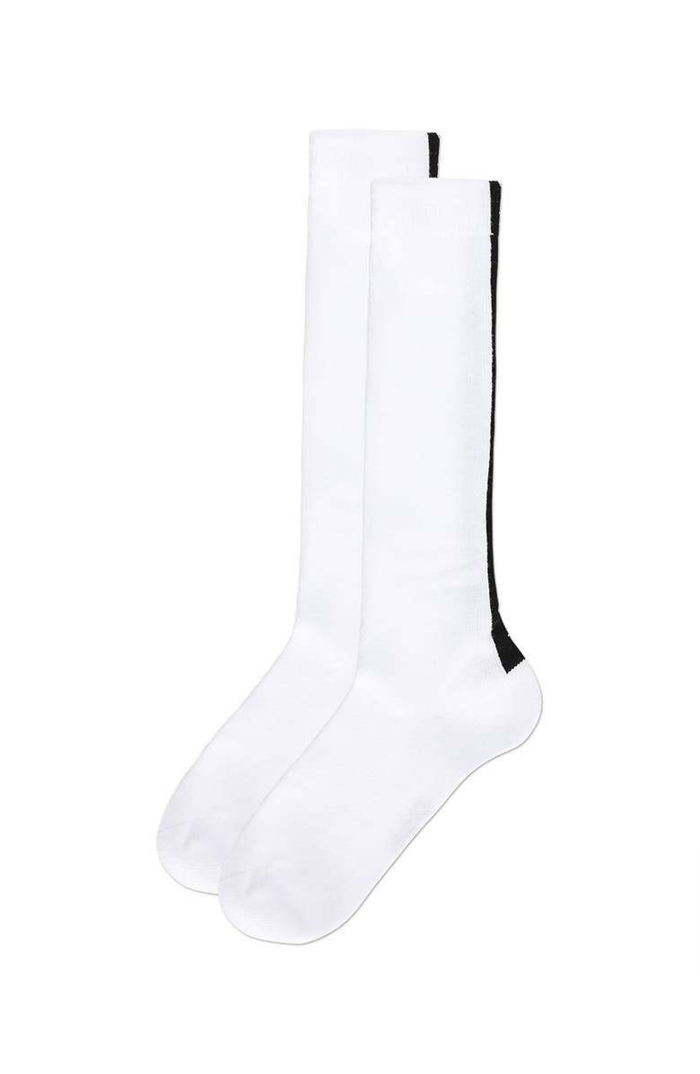 MeMoi Star Backed Knee High Socks, Alternate, color, Black