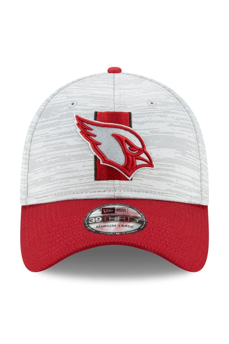 Men's New Era Gray/Cardinal Arizona Cardinals 2021 NFL Training Camp Official 39THIRTY Flex Hat, Alternate, color, Gray