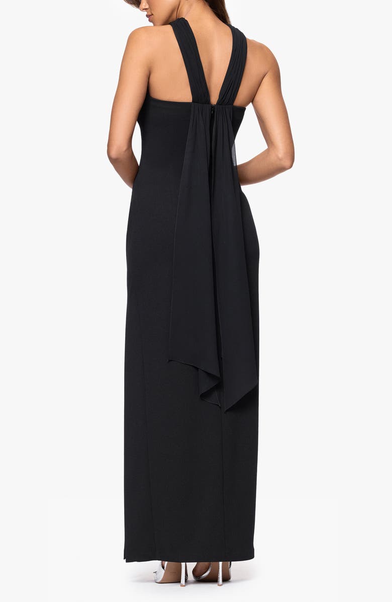 Xscape Evenings Drape Scuba Cocktail Dress, Alternate, color, Black
