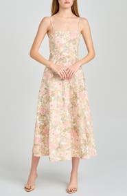 WAYF Josefina Floral Fit & Flare Midi Dress