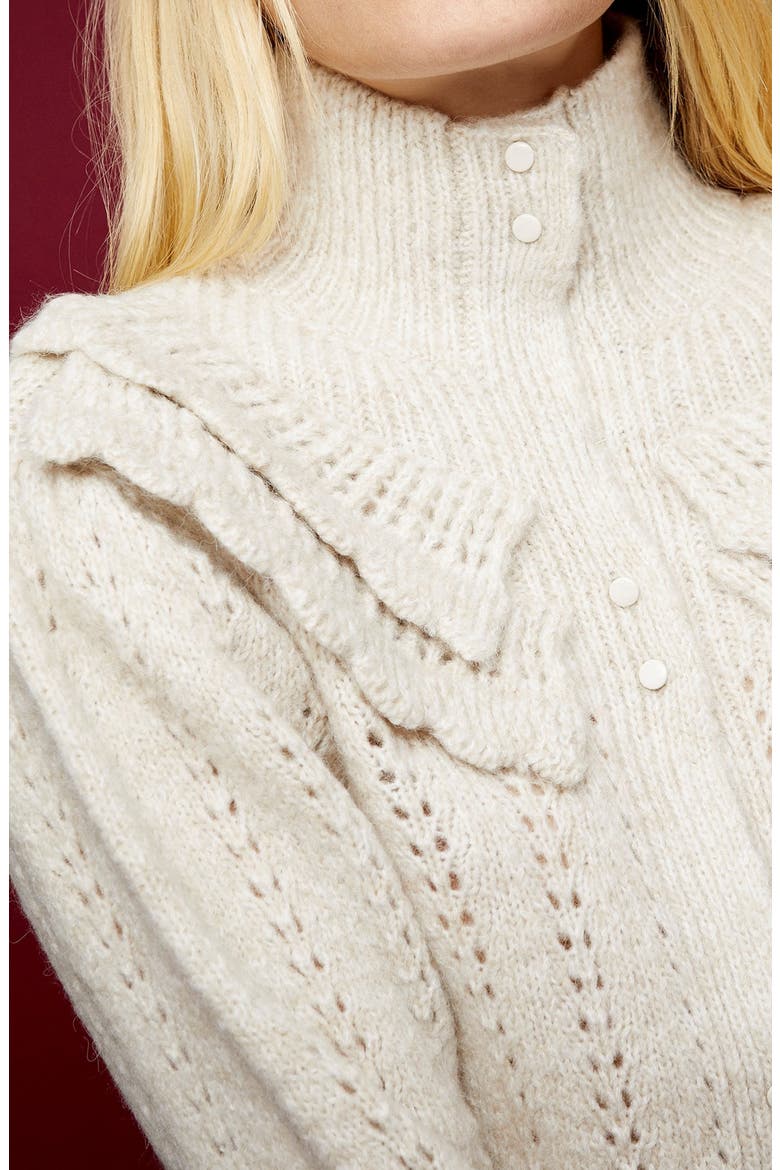 High Neck Cardigan, Alternate, color, IVORY
