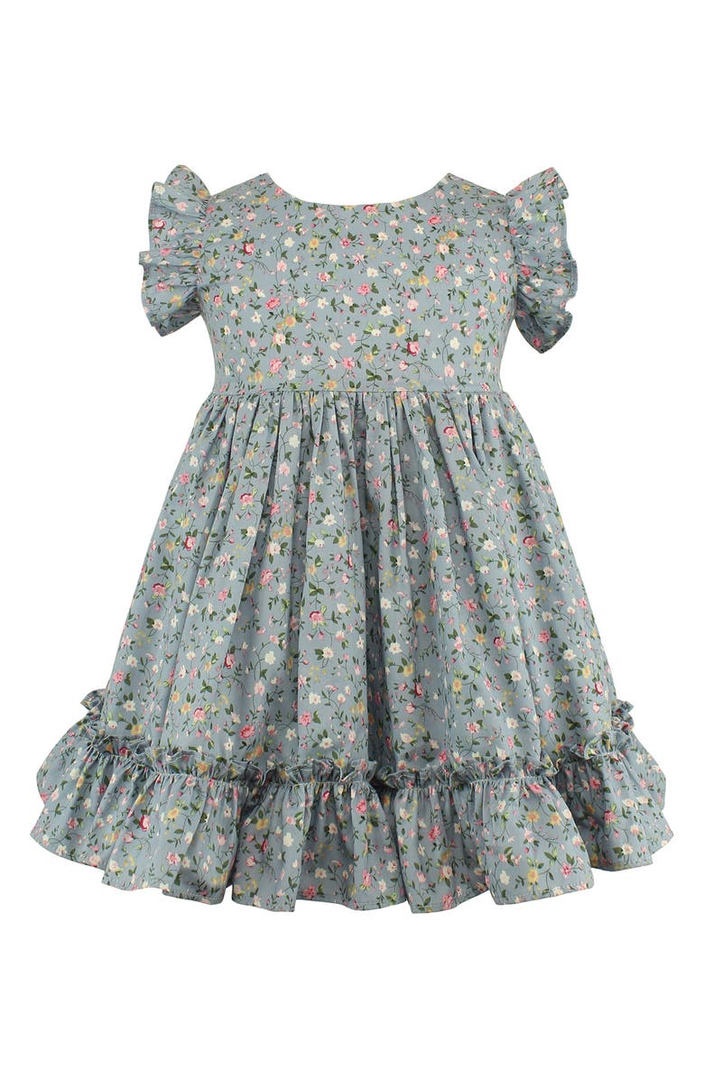 Popatu Kids' Floral Pinafore Dress, Main, color, Blue