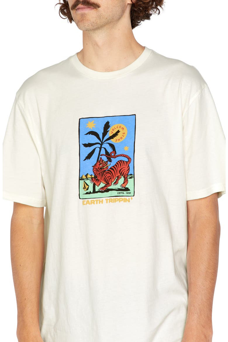 Tarot Tiger Cotton Graphic T-Shirt, Alternate, color, OFF WHITE