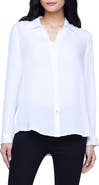L'AGENCE Nina Long Sleeve Button-Up Silk Shirt