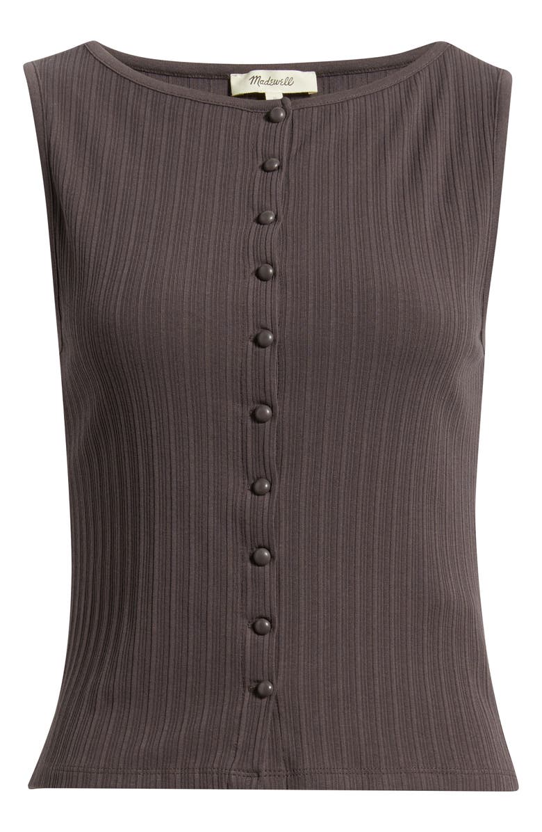 Madewell Rib Crewneck Vest Tank, Main, color, Chocolate Plum