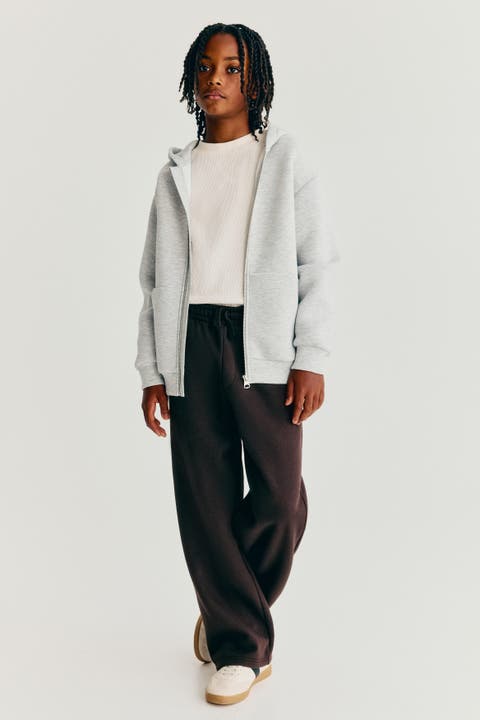 Wide-leg Brushed-inside Joggers
