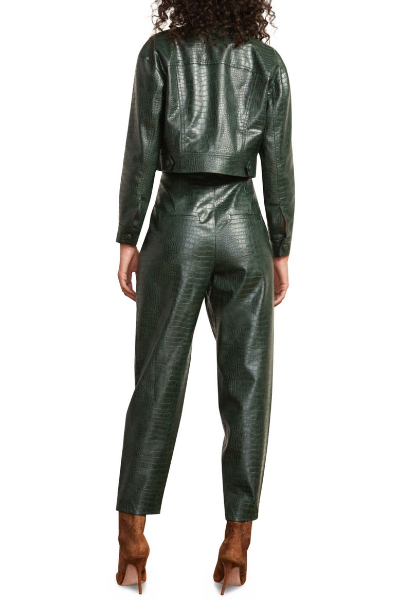 Kita Faux Leather Ankle Pants, Alternate, color, EVERGREEN
