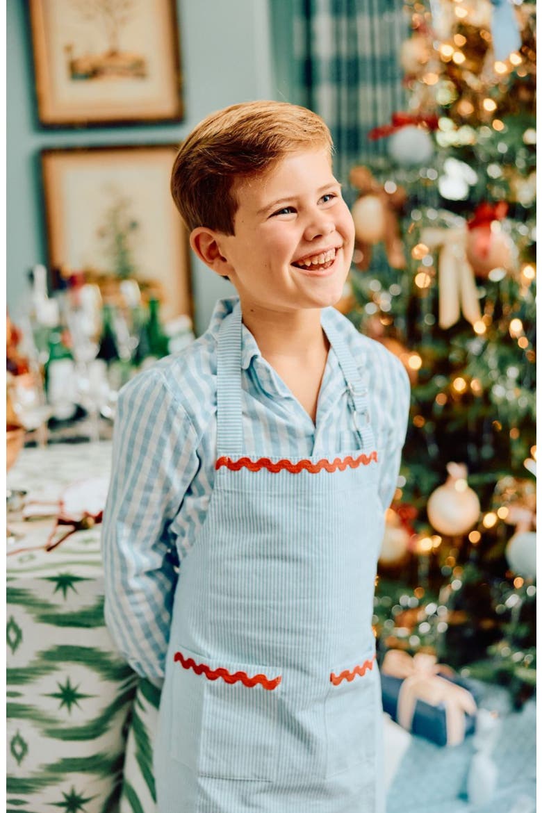 Kids' Stripe Apron, Alternate, color, BLUE STRIPE