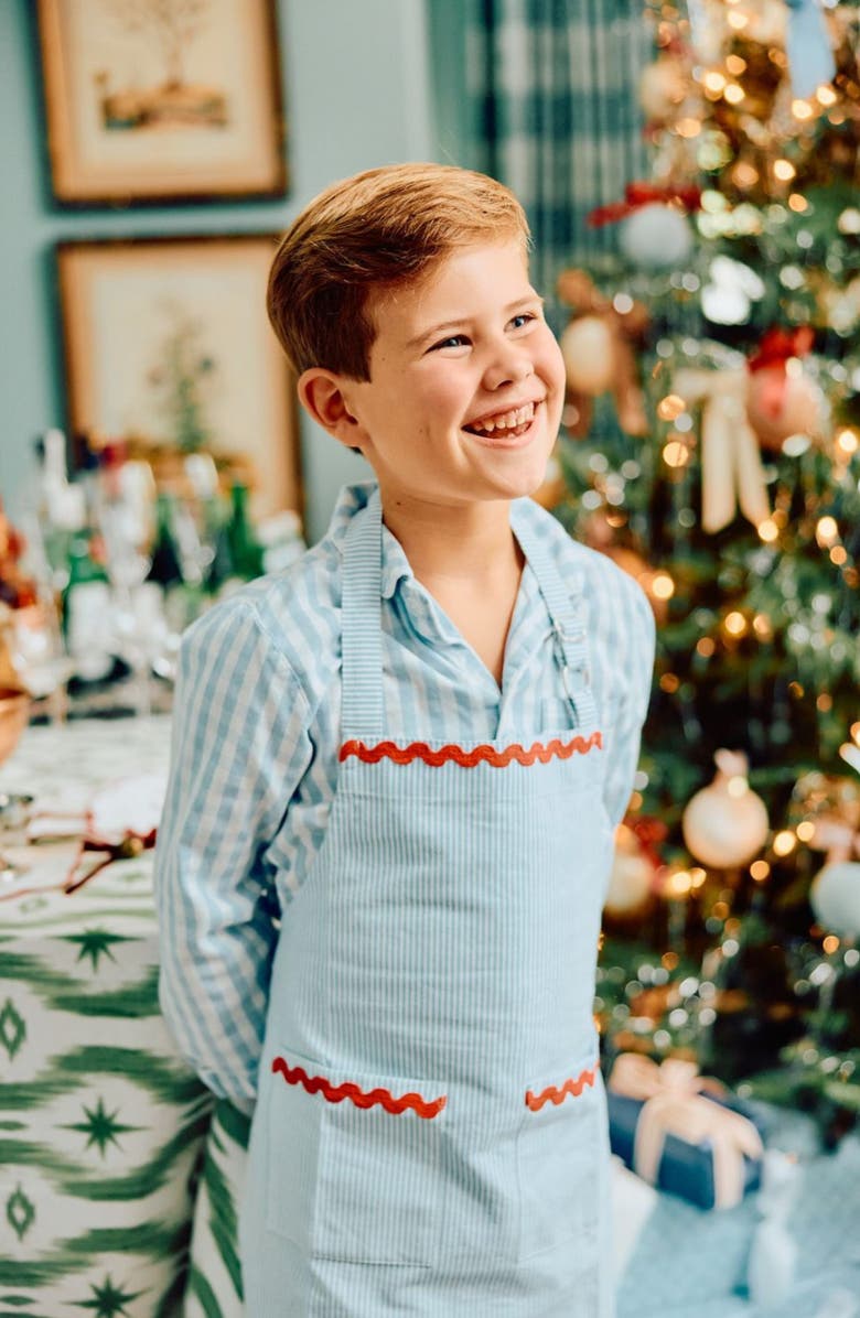 WEEZIE Kids' Stripe Apron, Alternate, color, Blue Stripe