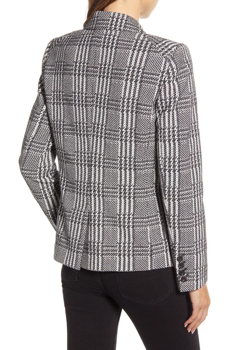 Tommy Hilfiger Houndstooth Check Double Breasted Cotton Blend Jacket, Alternate, color,
