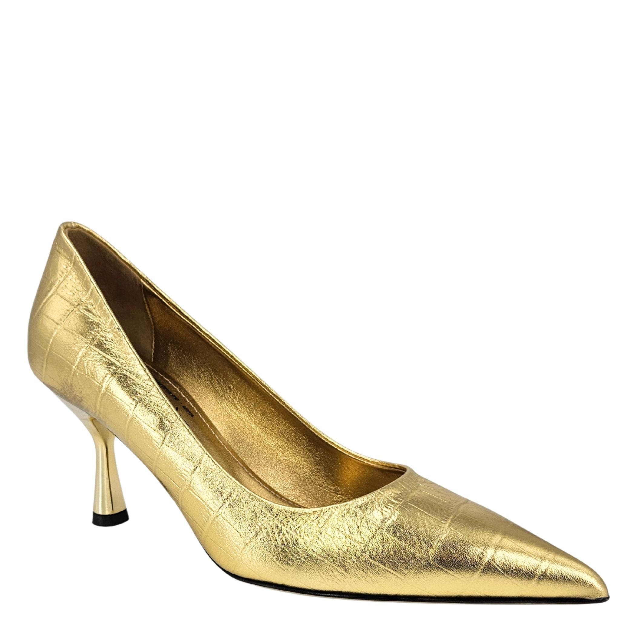 Moc Croc Hi Heel Pump, Alternate, color, gold
