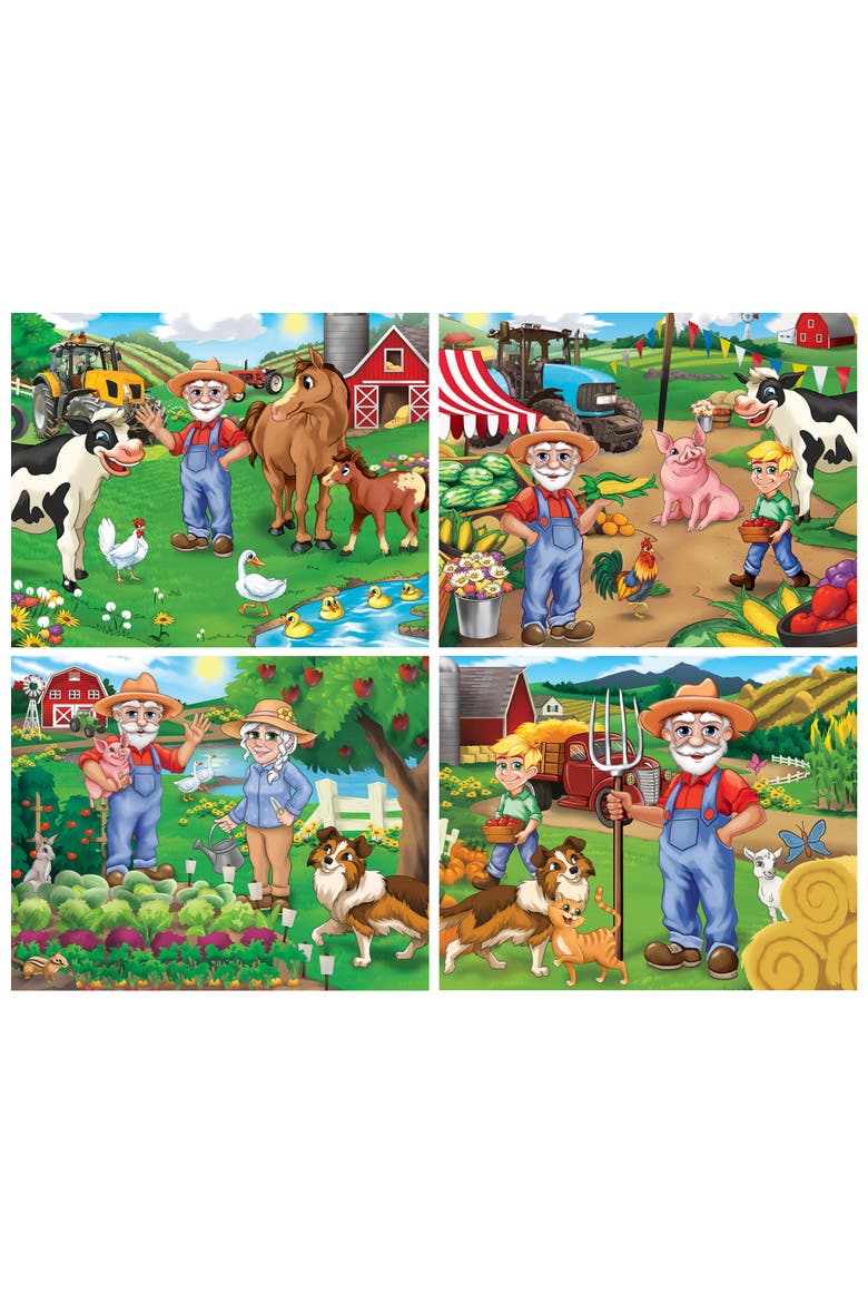 Old MacDonald 100pc Puzzles 4-Pack, Alternate, color, Multicolor