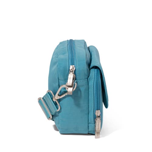 Baggallini Coastal Flip Lock Camera Bag Crossbody In Seaside Blue