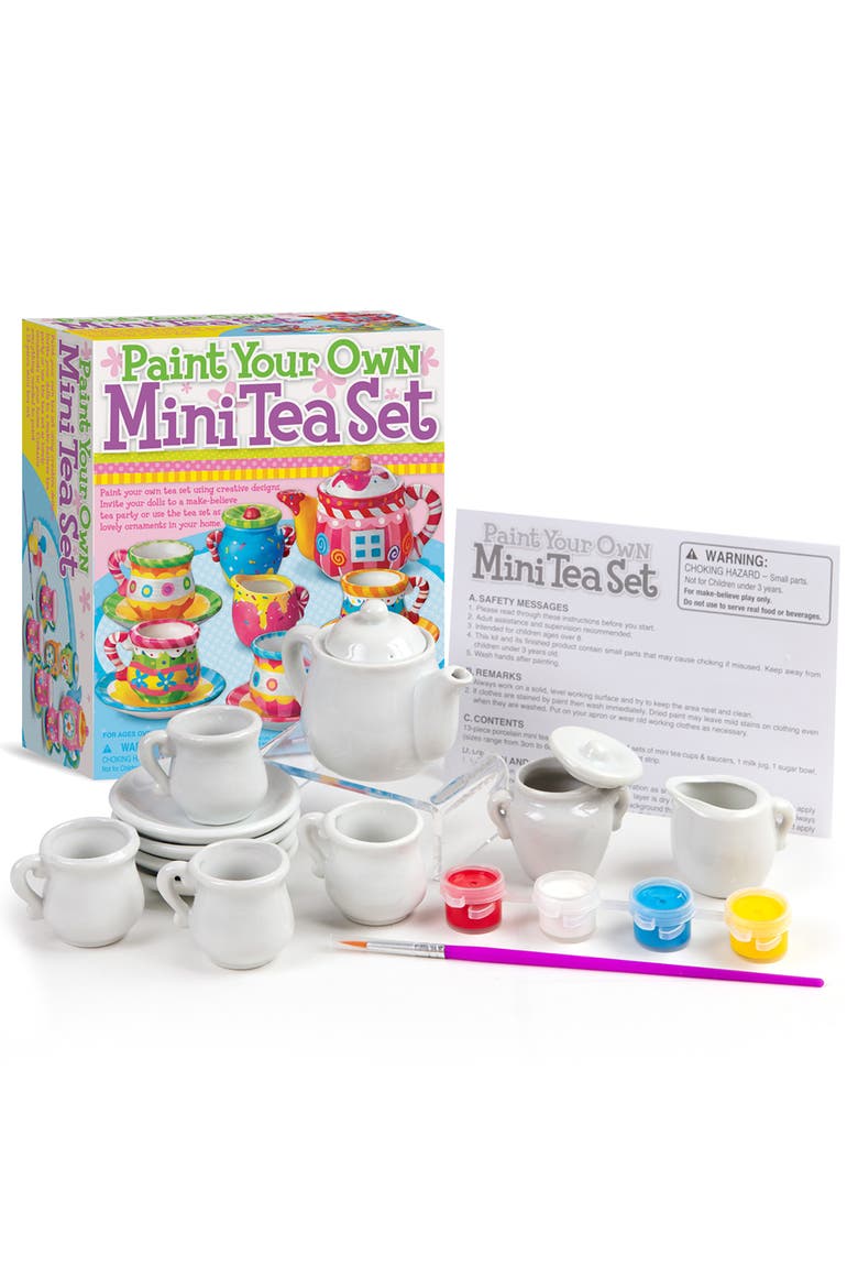 KidzMaker, Paint Your Own Mini Tea Set, Alternate, color, Multicolored