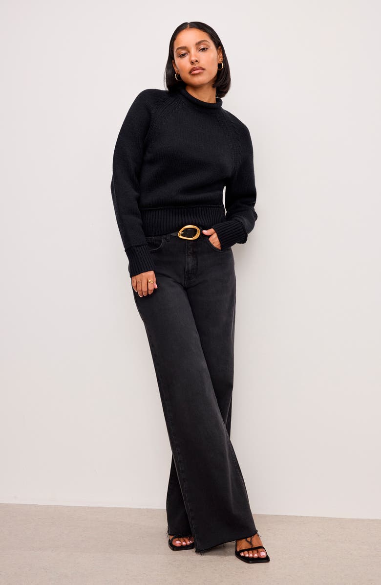 Good American Mock Neck Sweater, Alternate, color,