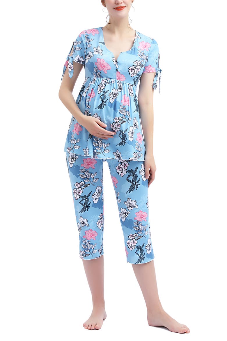 Daya Floral Maternity/Nursing Pajamas, Main, color, MULTICOLORED