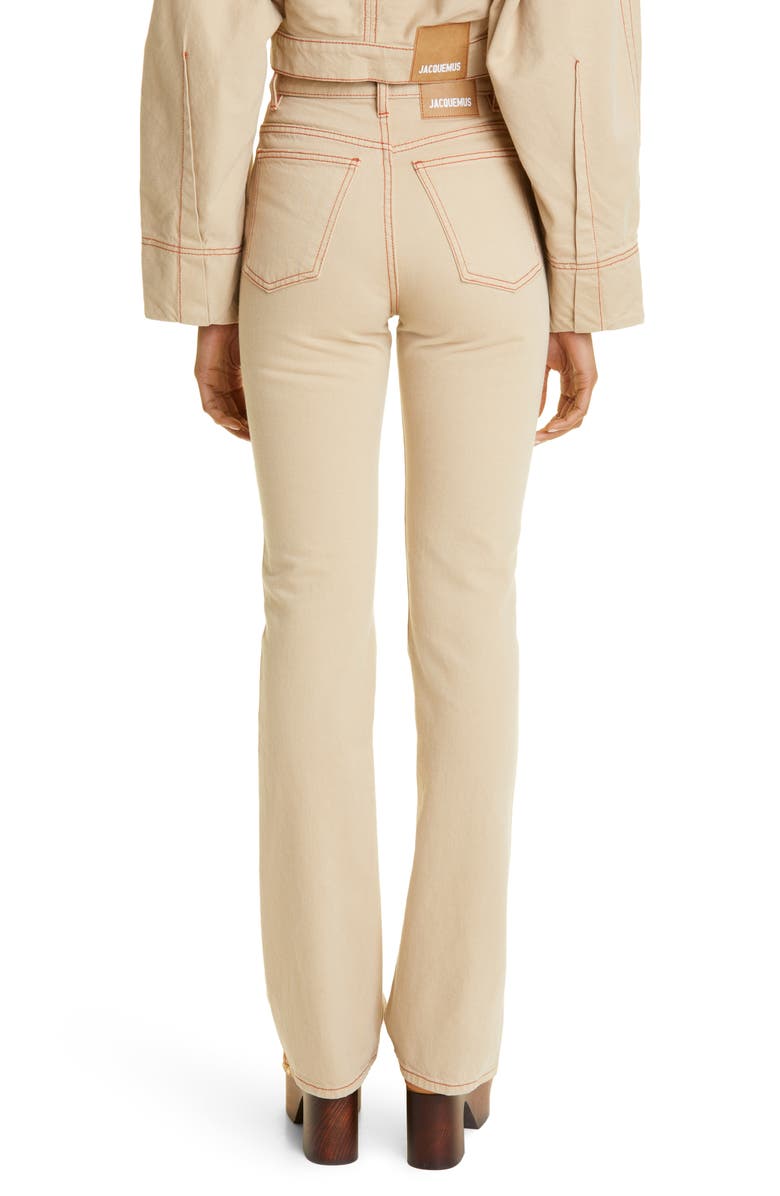 Jacquemus Nimes High Waist Rigid Organic Cotton Bootcut Jeans, Alternate, color, 