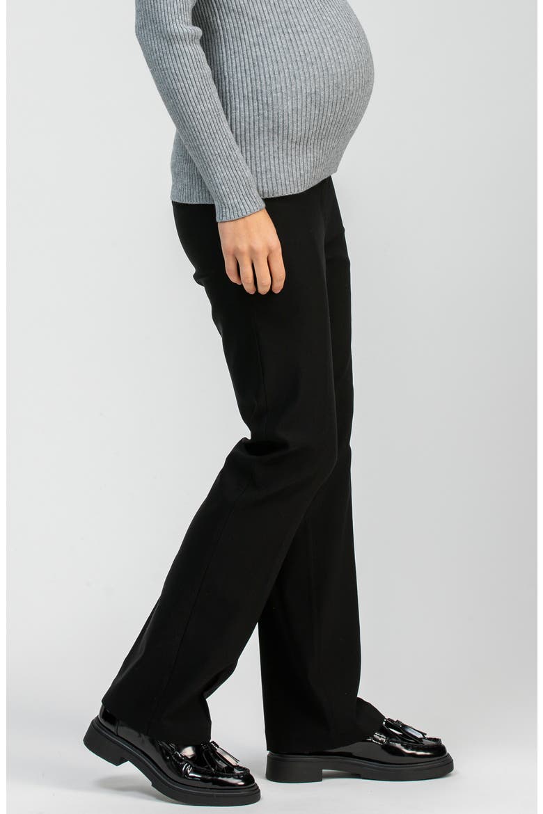 Prince Over the Bump Straight Leg Maternity Pants, Alternate, color, BLACK