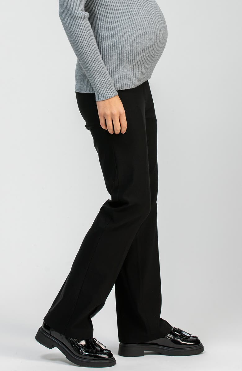 PIETRO BRUNELLI MATERNITY Prince Over the Bump Straight Leg Maternity Pants, Alternate, color, Black