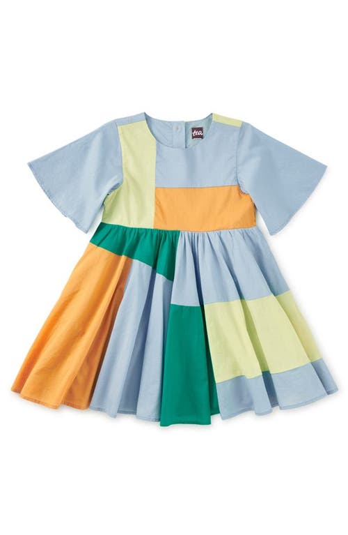 Tea Collection New Patchwork Dress In Blue
