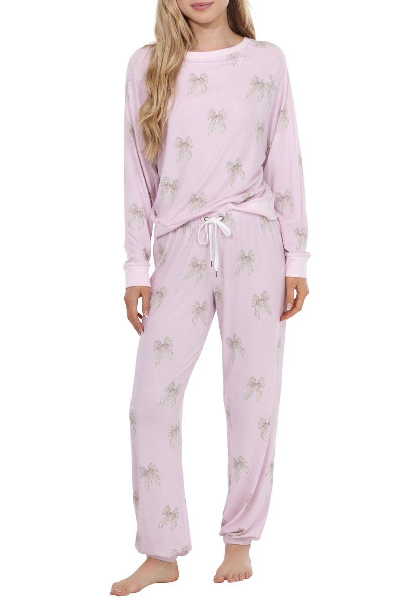 Honeydew Star Seeker Brushed Jersey Pajamas, Main, color, Sweetheart Bows