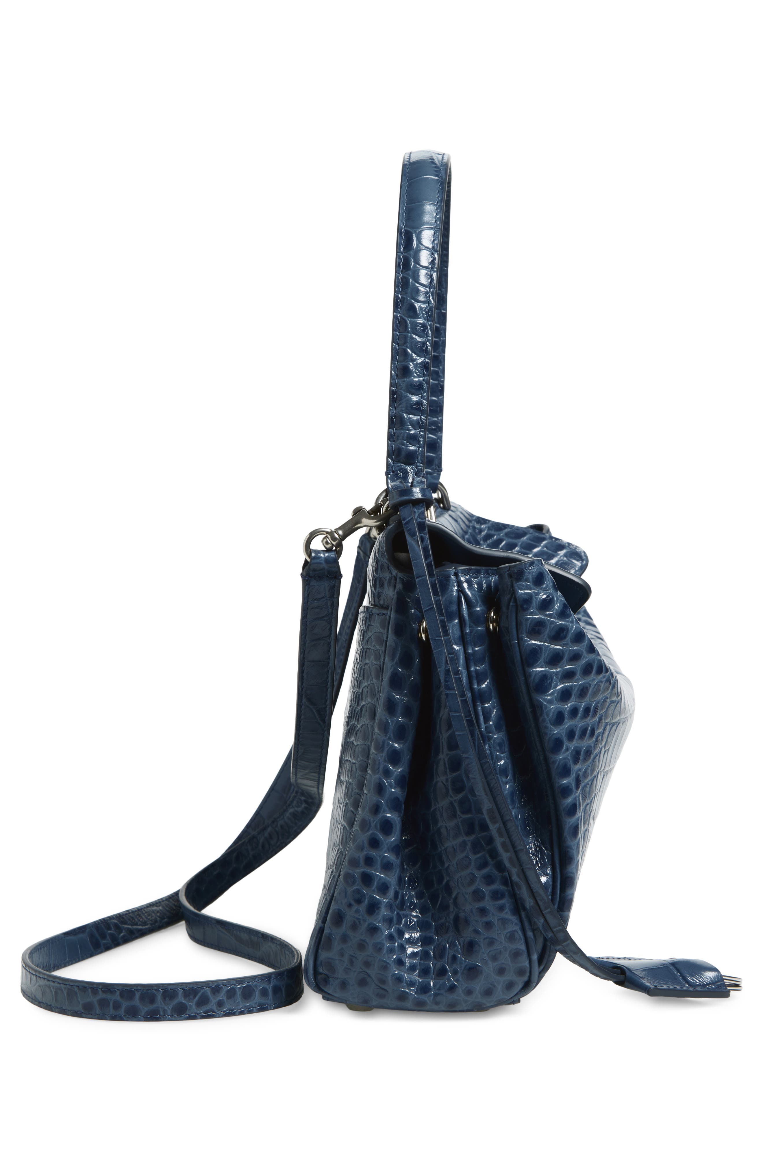 Balenciaga Rodeo Croc Embossed Leather Top Handle Bag, Alternate, color, 