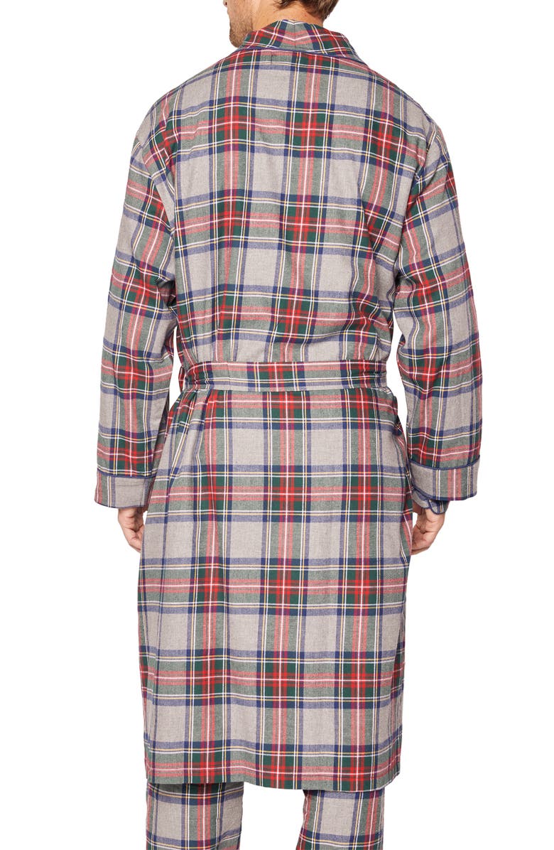 Petite Plume Westinster Tartan Cotton Flannel Robe, Alternate, color, 
