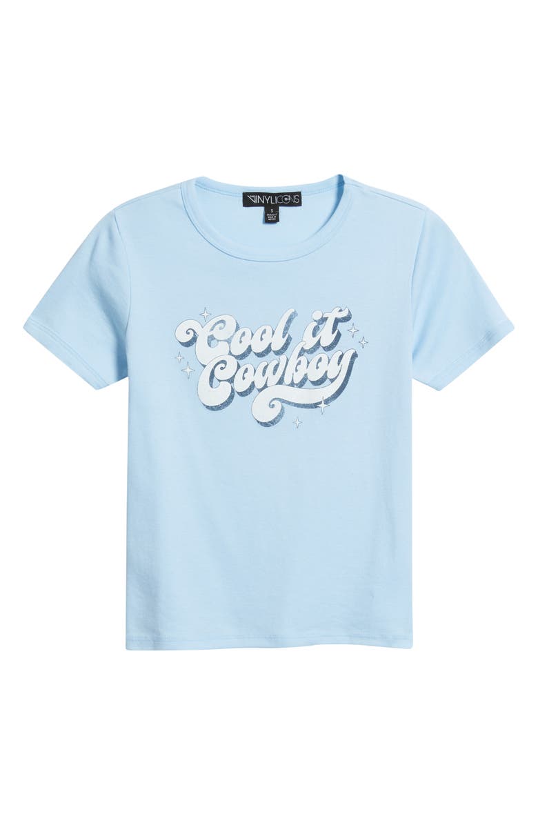 Vinyl Icons Cool It Cowboy Graphic Baby Tee, Alternate, color, Light Blue