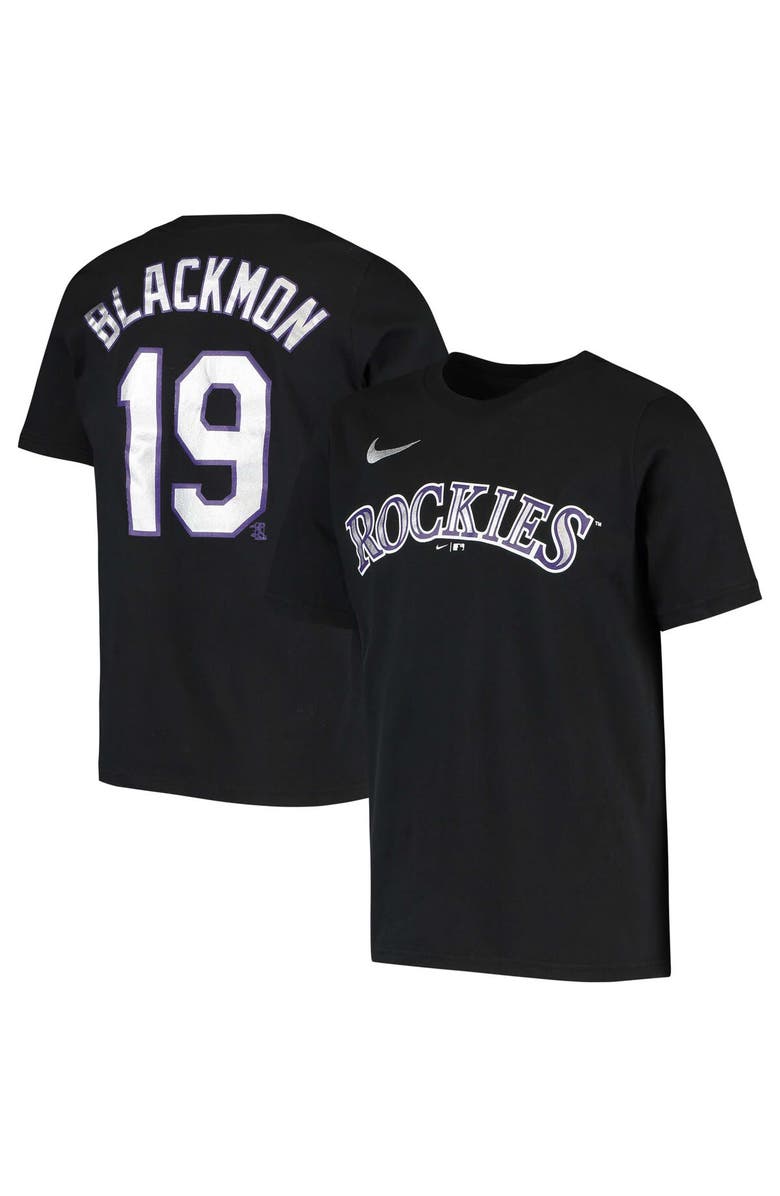 Nike Youth Nike Charlie Blackmon Black Colorado Rockies Player Name & Number T-Shirt, Main, color, Black