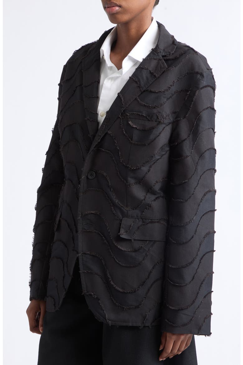 Single Breasted Jacquard Tailcoat Jacket, Alternate, color, BLACK