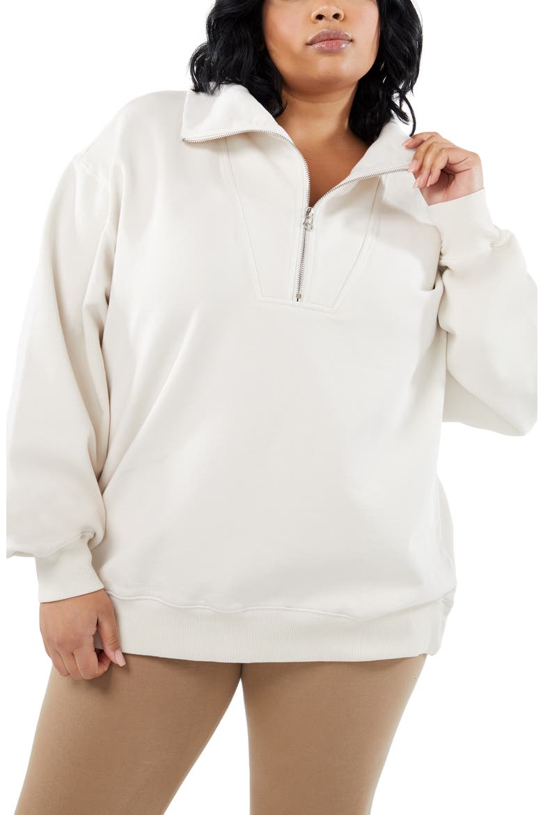 Nautical Half Zip Fleece Sweatshirt, Alternate, color, BONE001