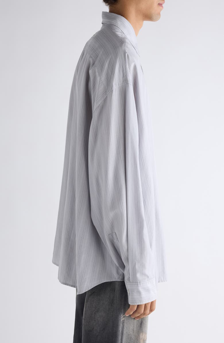 Acne Studios Soffia Relaxed Fit Stripe Button-Up Shirt, Alternate, color, Grey/ Multi