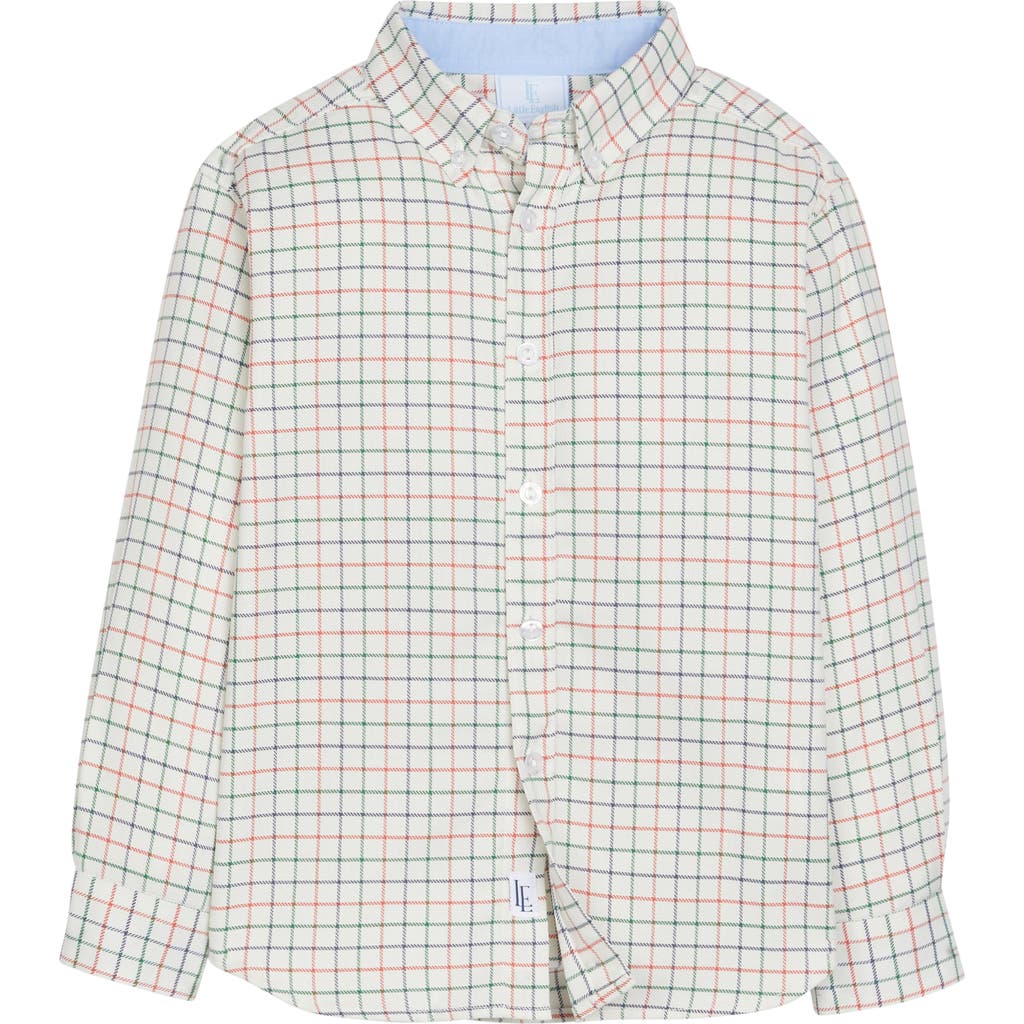 Little English Kids' Button Down Shirt in Hunter Tattersall