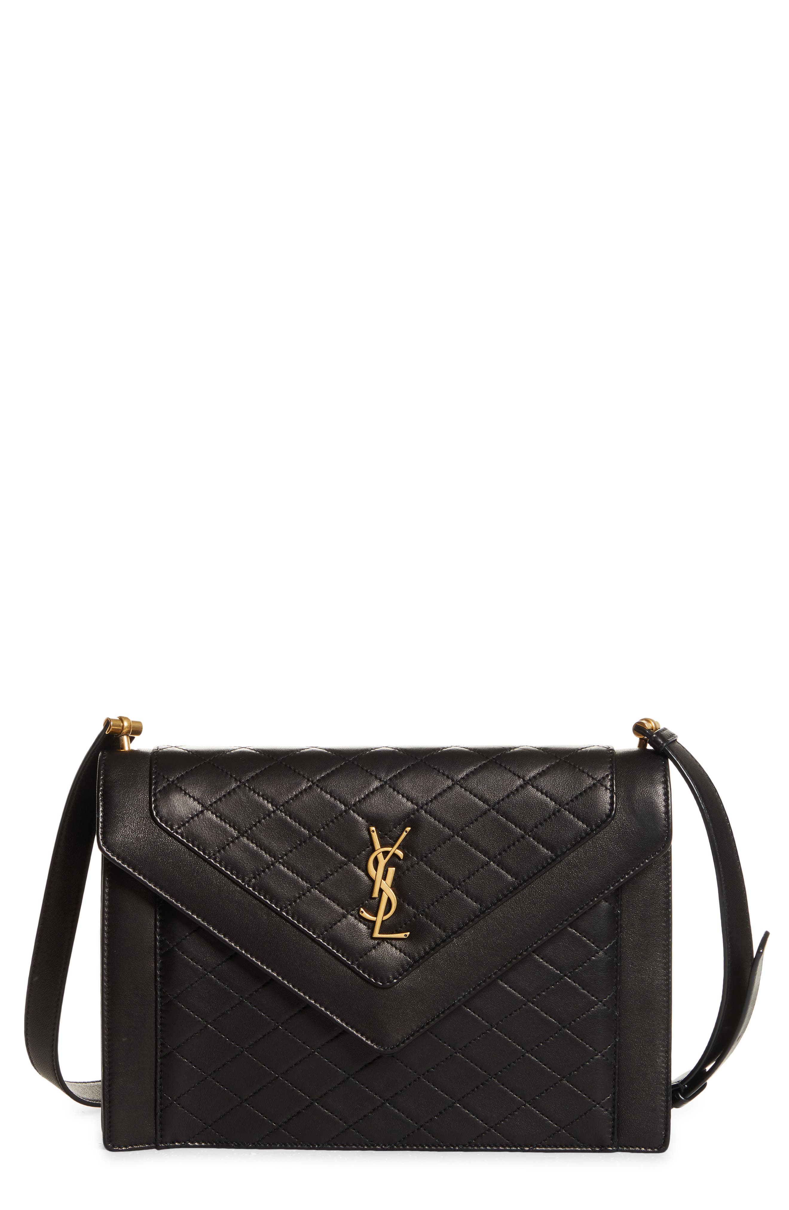 Saint Laurent Gaby Quilted Leather Shoulder Bag, Main, color, 