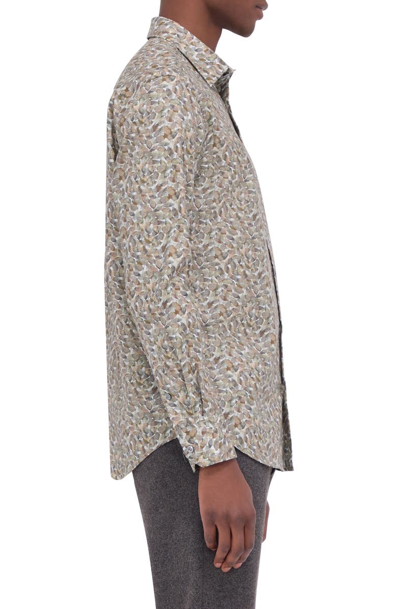 Bugatchi L/S JULIAN WOVEN SHAPED, Alternate, color, Khaki