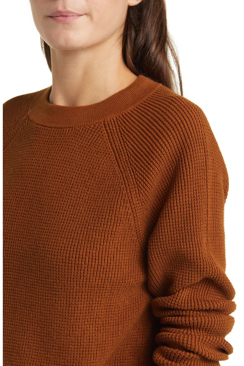 Thermal Knit Cotton Sweater, Alternate, color, BROWN TEMPLE