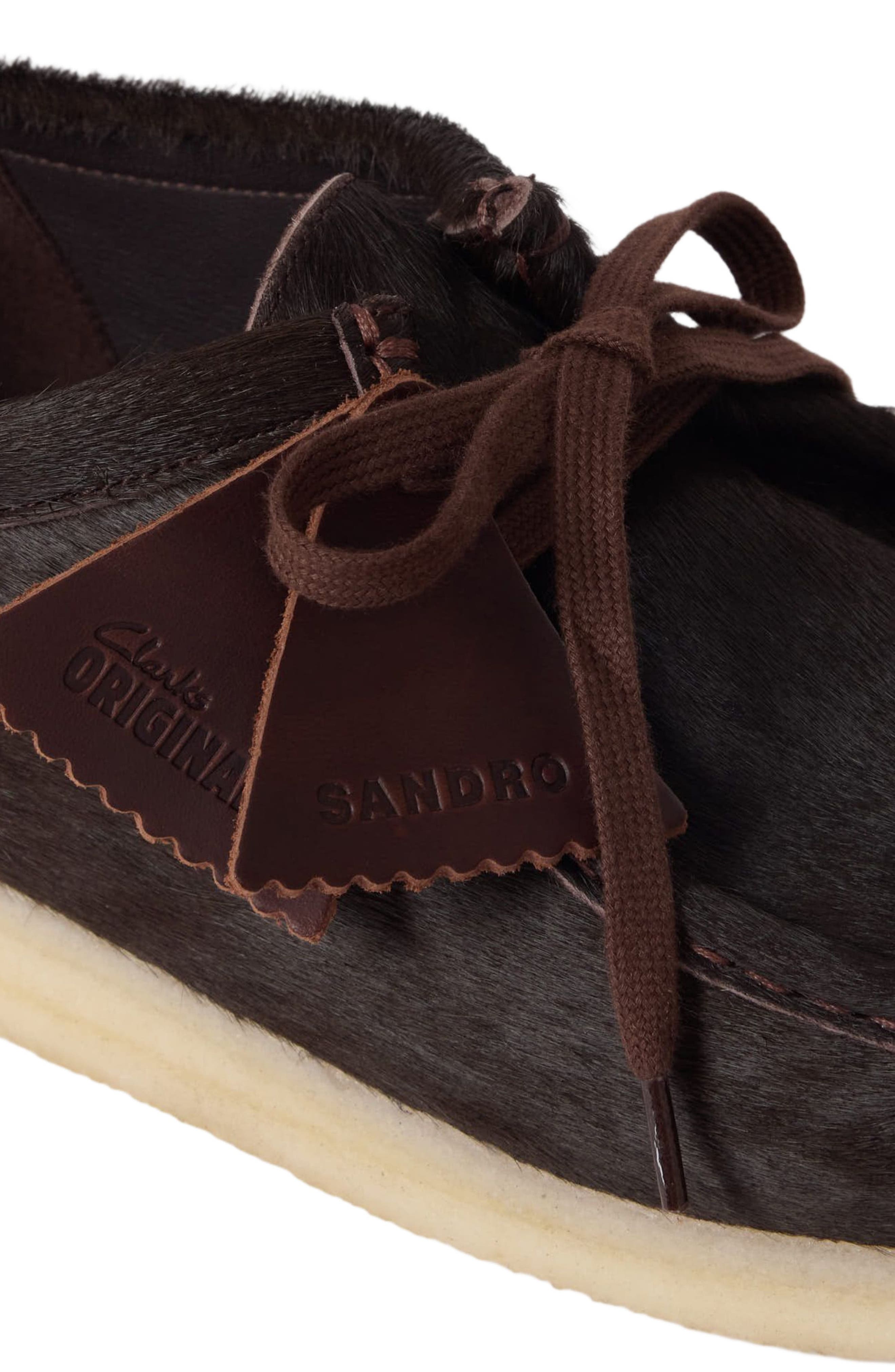 SANDRO Pony-hair effect Wallabee Derbies, Alternate, color, Chocolate