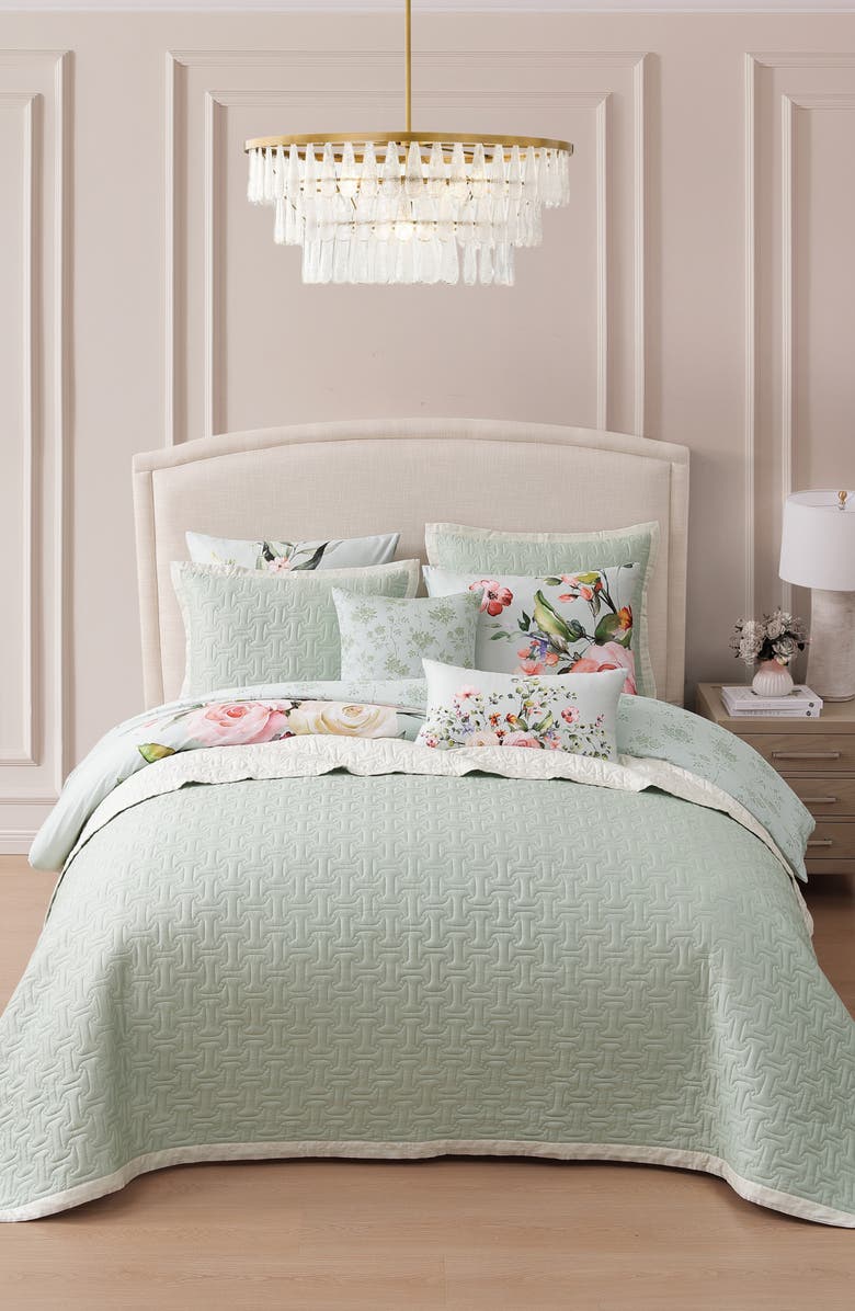 Bebejan Rose On Misty Green 8-Piece Reversible Comforter Set, Alternate, color, Green