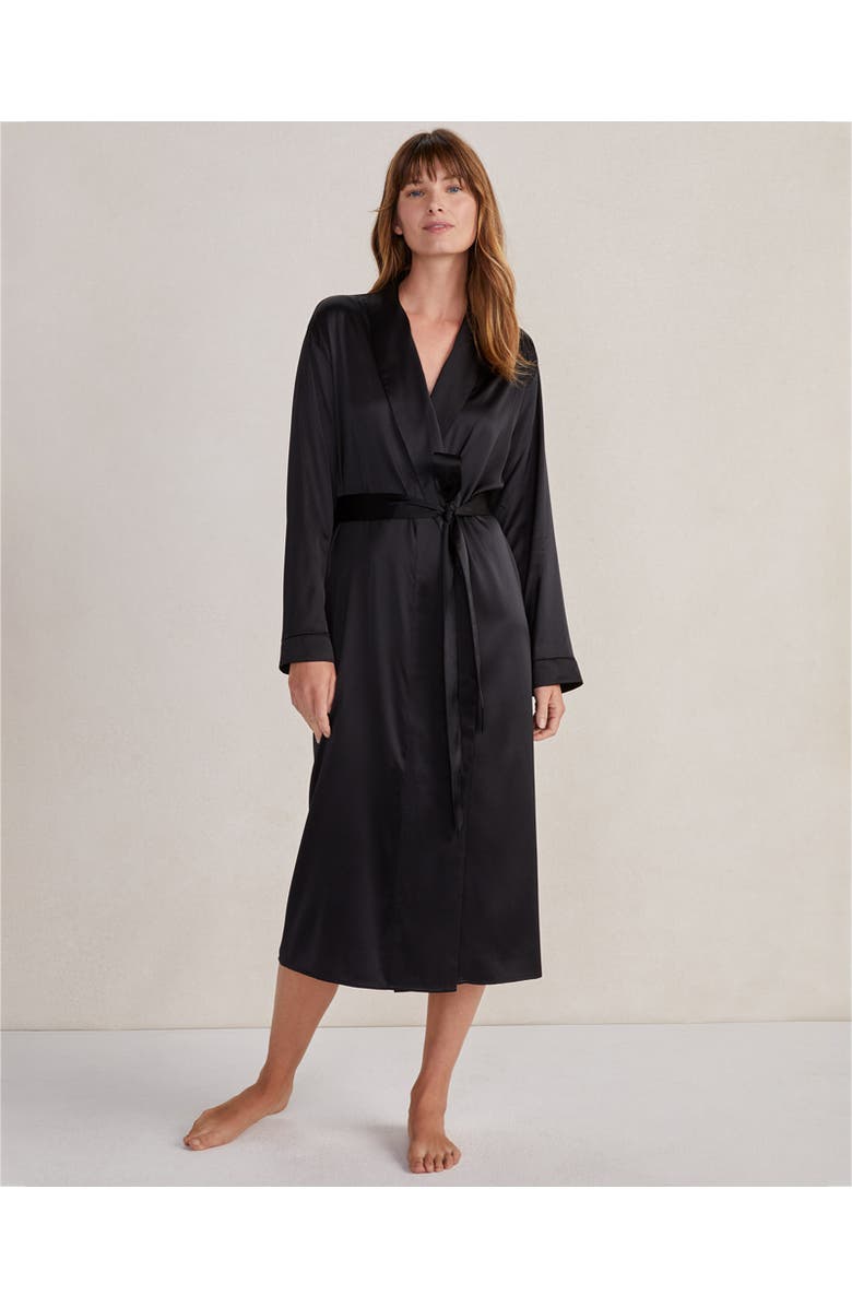 Haven Well Within Washable Silk Robe, Main, color, Black