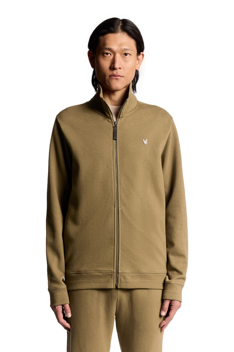 Diagonal Weave Zip Through Sweatshirt, Alternate, color, Dusky Green