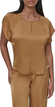 DKNY Glazed Crinkle Satin Top