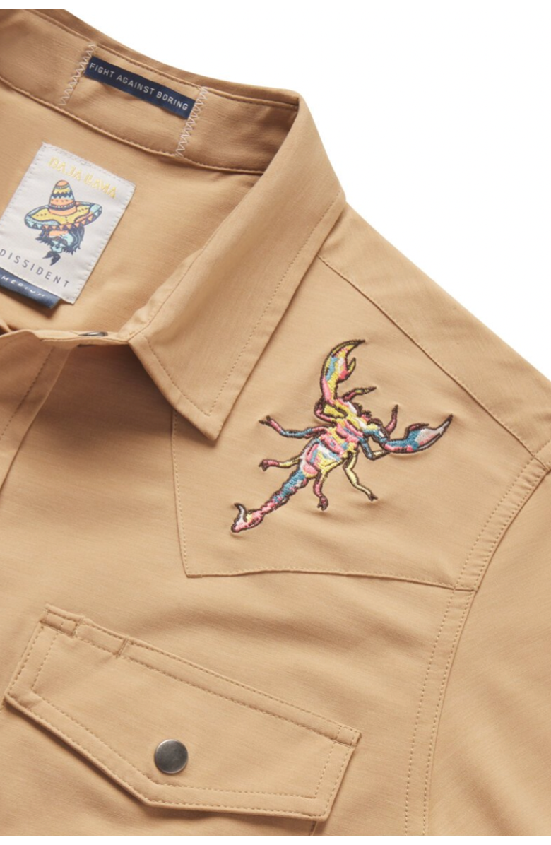 Baja Llama 2 Stingers - Dissident Western Front Snap Button Up, Alternate, color, Brown