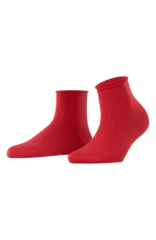 Falke Cotton Touch Short Socks In Red